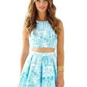 Lilly Pulitzer Melody Two Piece Set - Crop Top and Skirt - La Via Loca - HTF/HG